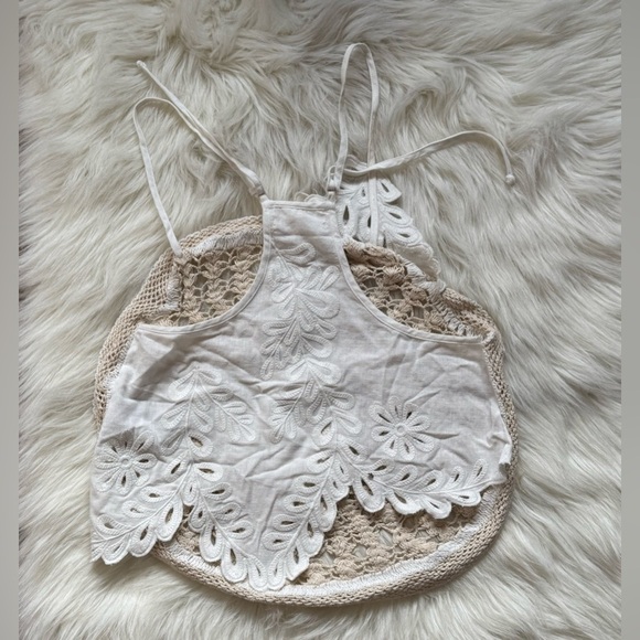 Anthropologie Pieced Crochet Sweater Tank Boho Oversized Fit Rococo - Picture 3 of 6